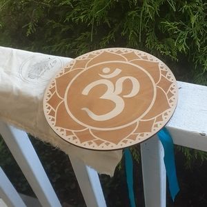 OM CRYSTAL GRID OF ETCHED WOOD!!! Handmade!